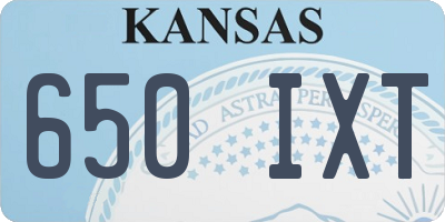 KS license plate 650IXT