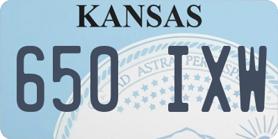 KS license plate 650IXW