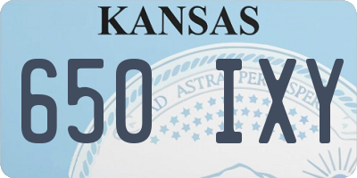 KS license plate 650IXY