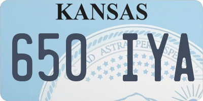 KS license plate 650IYA