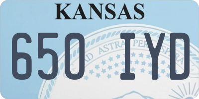 KS license plate 650IYD