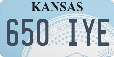 KS license plate 650IYE