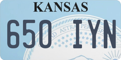 KS license plate 650IYN