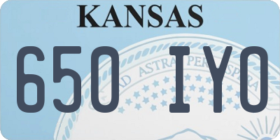 KS license plate 650IYO