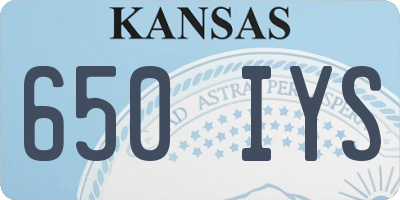 KS license plate 650IYS