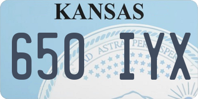 KS license plate 650IYX
