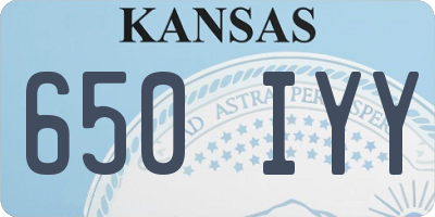 KS license plate 650IYY