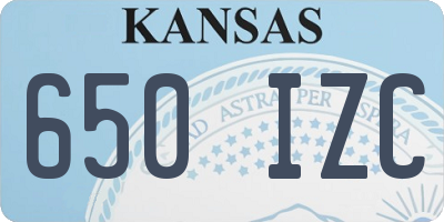 KS license plate 650IZC