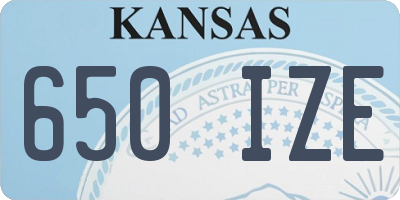 KS license plate 650IZE