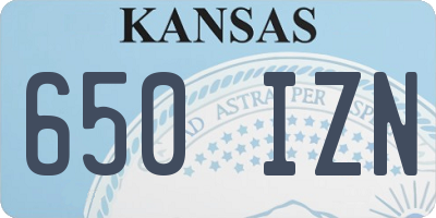 KS license plate 650IZN