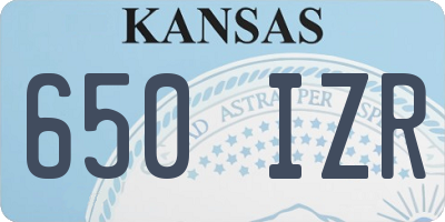 KS license plate 650IZR