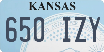 KS license plate 650IZY