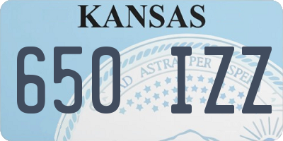 KS license plate 650IZZ