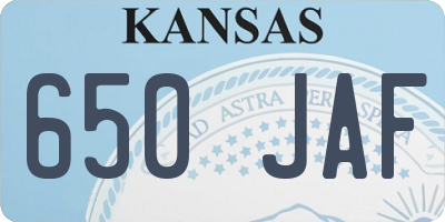 KS license plate 650JAF