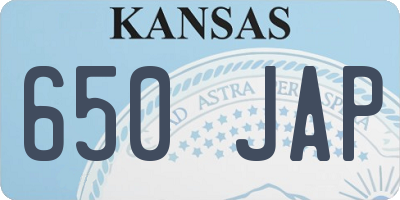KS license plate 650JAP