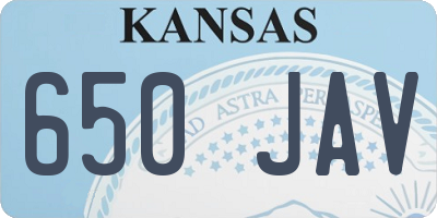 KS license plate 650JAV