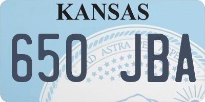 KS license plate 650JBA