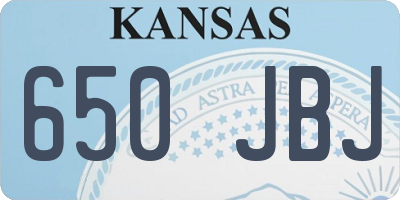 KS license plate 650JBJ