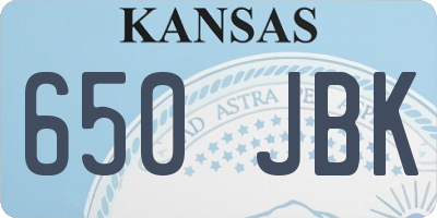 KS license plate 650JBK