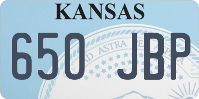 KS license plate 650JBP