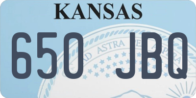 KS license plate 650JBQ