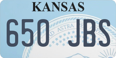 KS license plate 650JBS