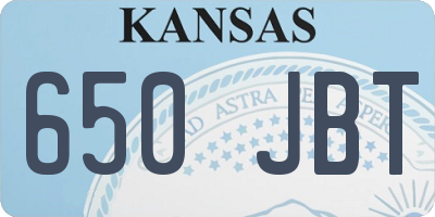 KS license plate 650JBT