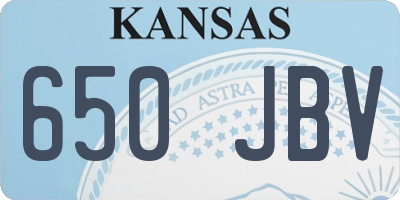 KS license plate 650JBV