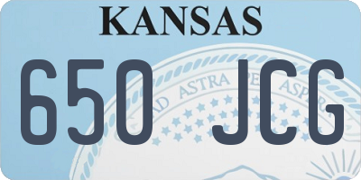 KS license plate 650JCG