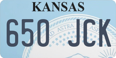KS license plate 650JCK