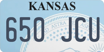 KS license plate 650JCU