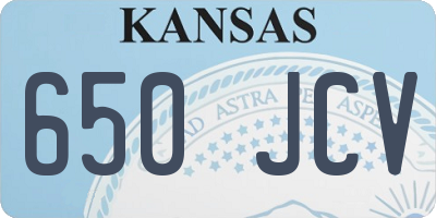 KS license plate 650JCV