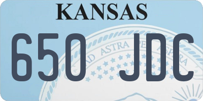 KS license plate 650JDC