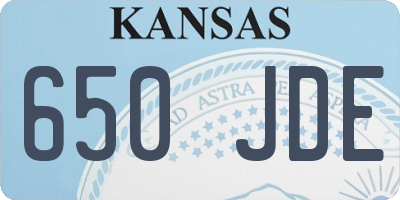 KS license plate 650JDE