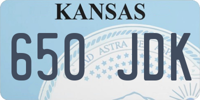 KS license plate 650JDK