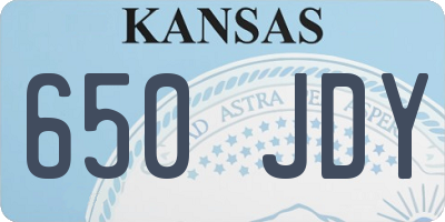 KS license plate 650JDY
