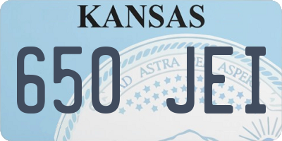 KS license plate 650JEI