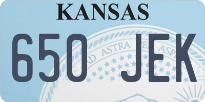 KS license plate 650JEK