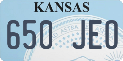 KS license plate 650JEO