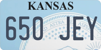 KS license plate 650JEY