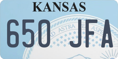 KS license plate 650JFA