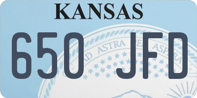 KS license plate 650JFD