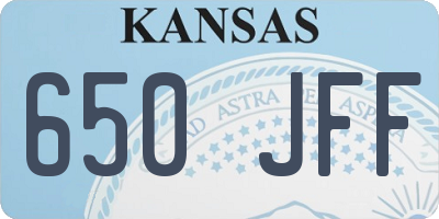 KS license plate 650JFF