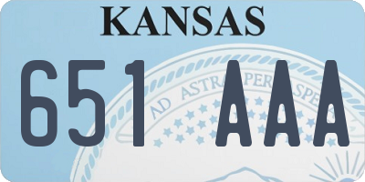 KS license plate 651AAA