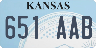 KS license plate 651AAB