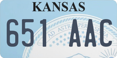 KS license plate 651AAC