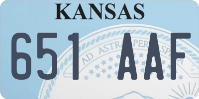 KS license plate 651AAF