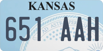 KS license plate 651AAH