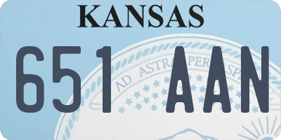 KS license plate 651AAN