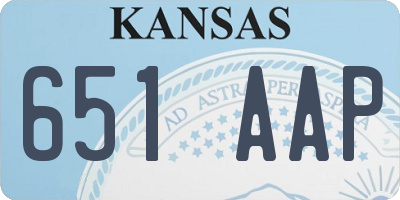 KS license plate 651AAP